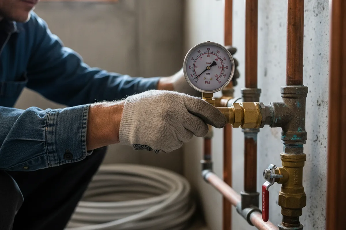 Pressure testing a repaired line during Water Line Repair in Hyampom